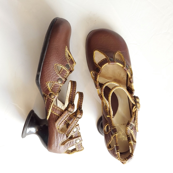 John Fluevog Shoes - John Fleuvog Aria Brown Mary Jane Heels Minstrel